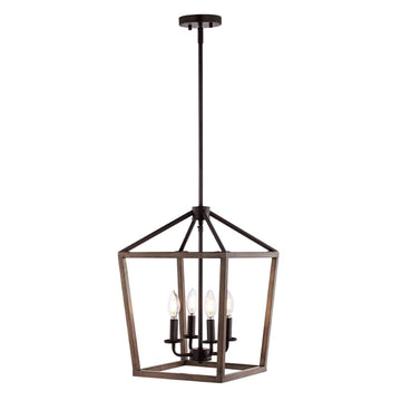 Oria 10" Iron Farmhouse Industrial Lantern LED Pendant - JONATHAN Y